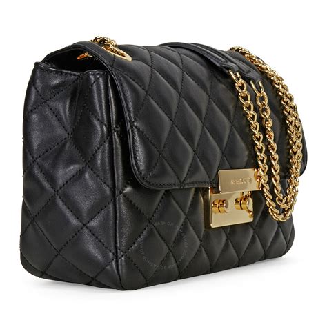 michael kors black and white check handbag|Michael Kors black quilted handbags.